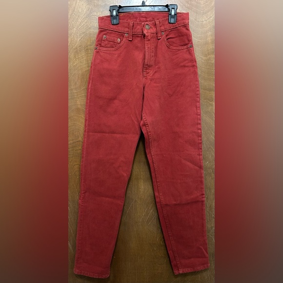 Levi's 550 Deep Orange Women's Relaxed Fit Tapered Leg - Picture 2 of 6